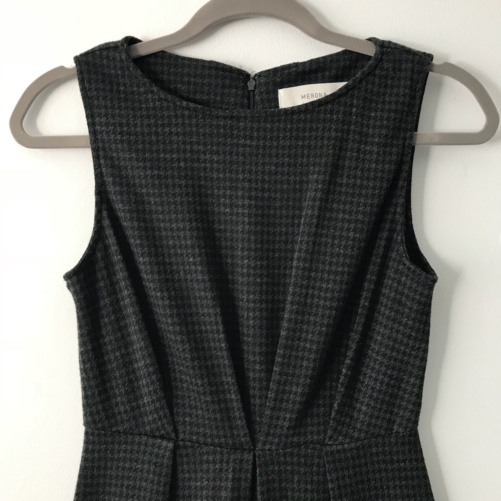 Black & Gray Houndstooth Sheath Dress